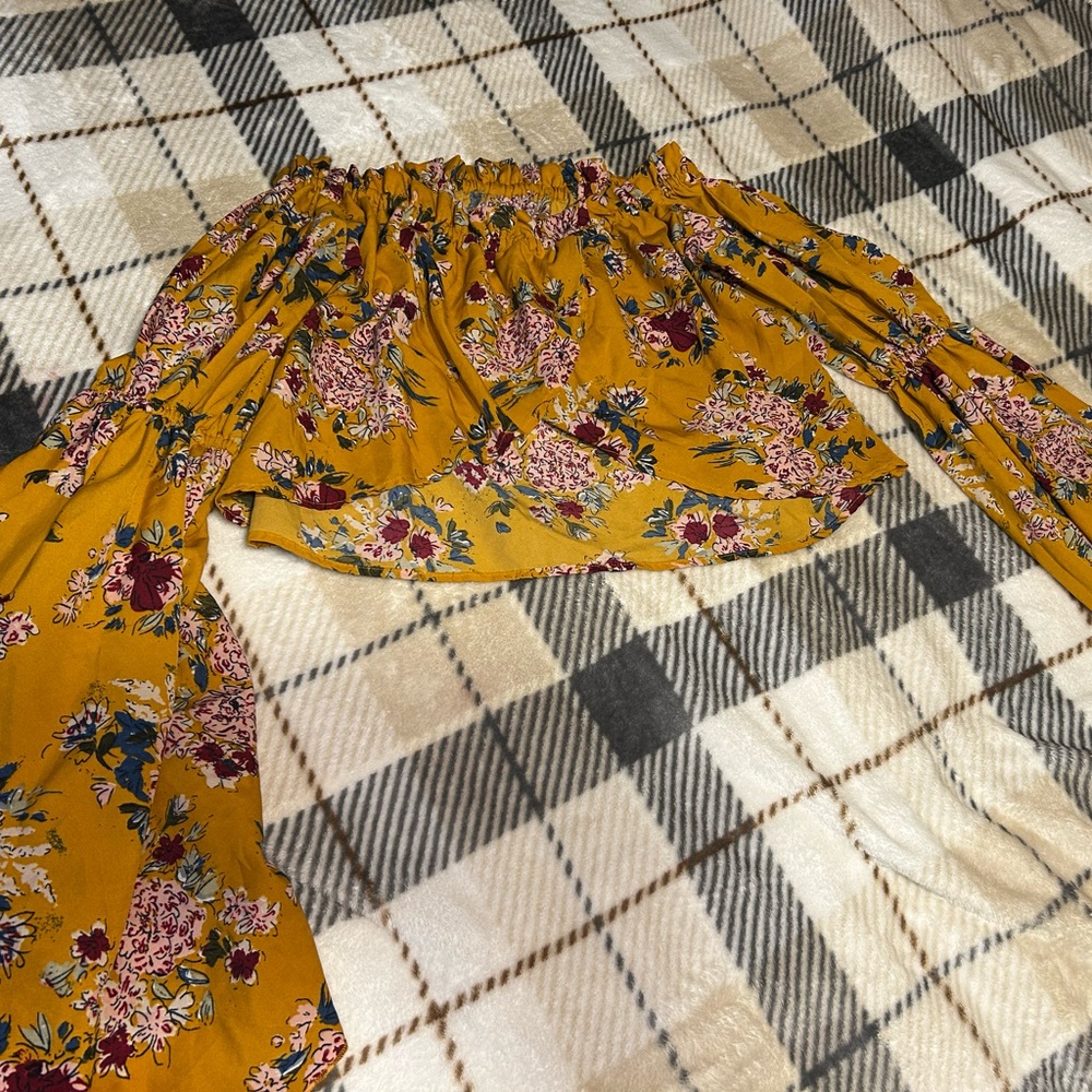 Live 4 Truth Yellow Smocked Bubble Crop Top